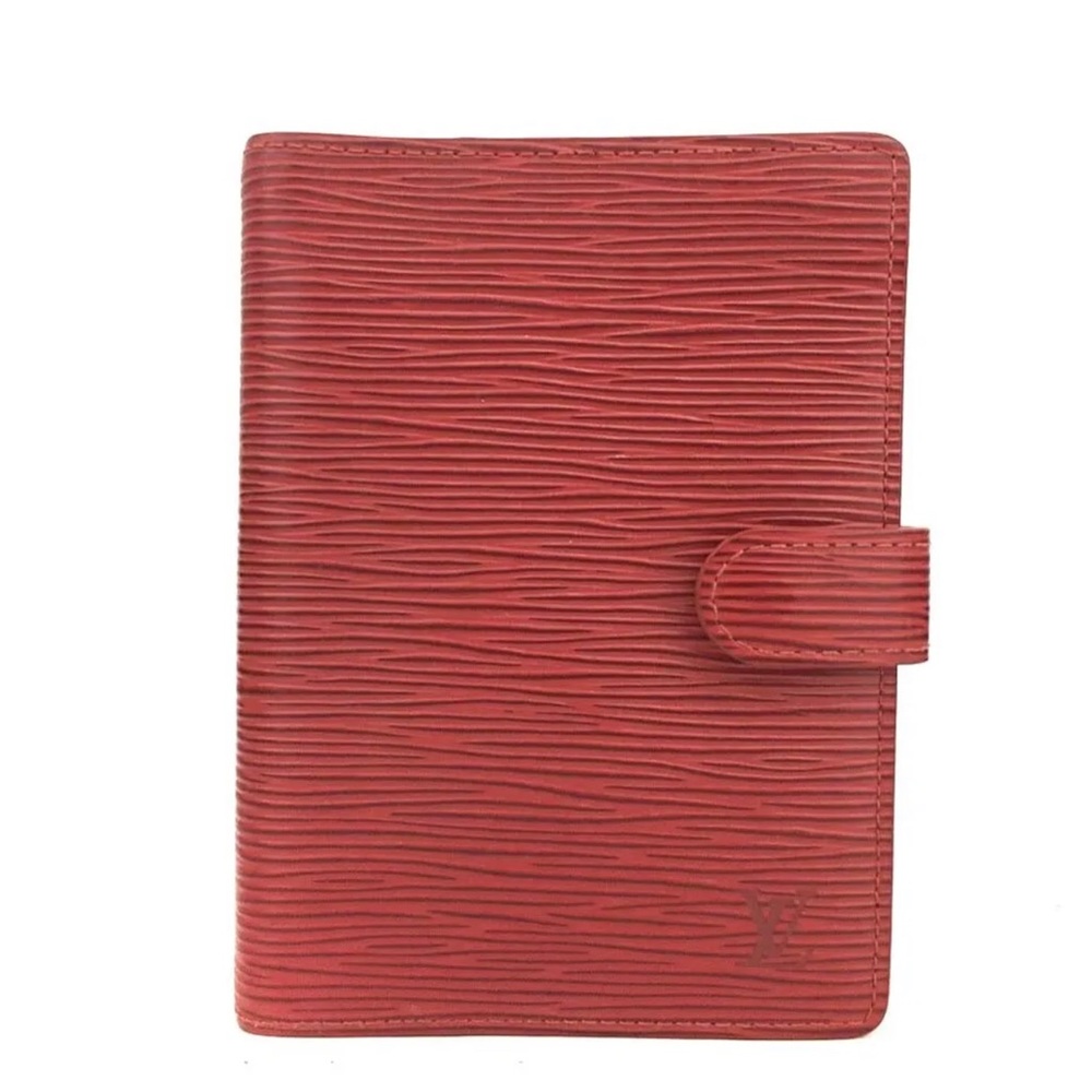 Authentic Louis Vuitton Red Leather Epi Agenda PM